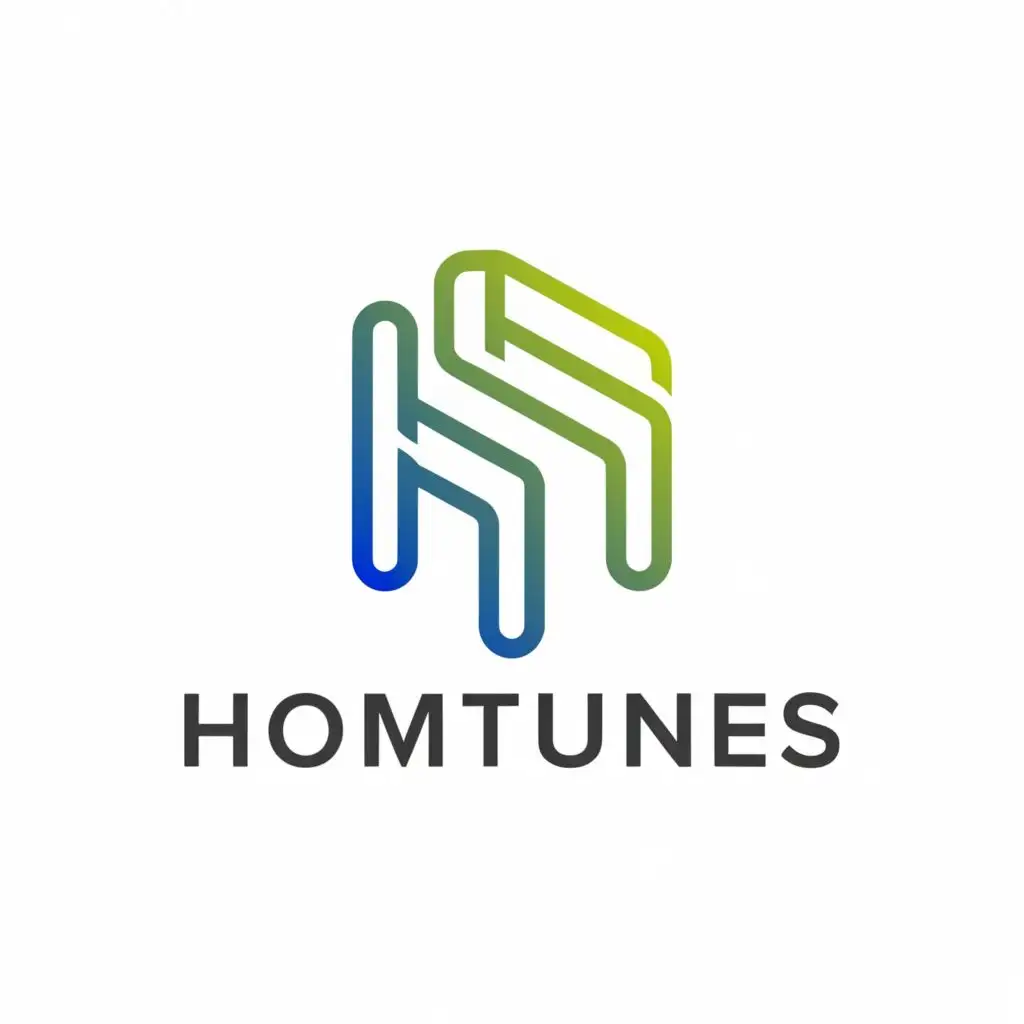 a logo design,with the text "HOMTUNES LOGO LIKE LIV SPACE", main symbol:Design an elegant and powerful logo for Homtunes, a home interior designing company. Incorporate unique elements that symbolize creativity, sophistication, and the essence of home ambiance.,Minimalistic,clear background