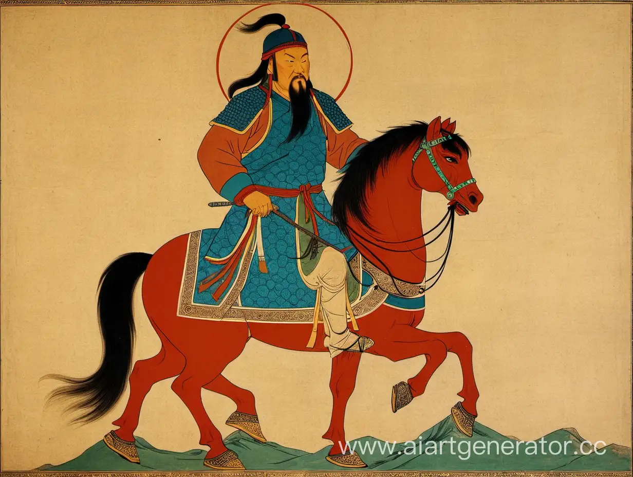 Genghis-Khan-Legendary-Mongol-Emperor-on-Horseback