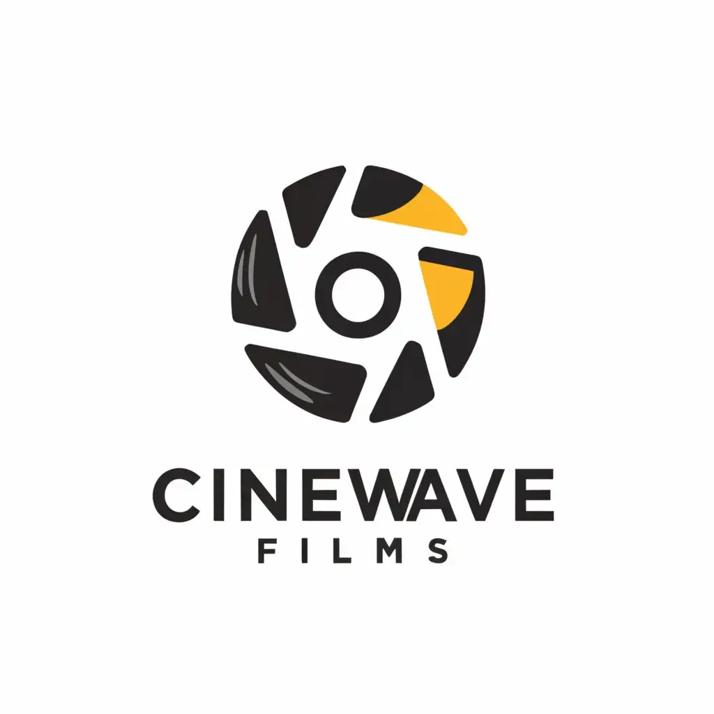a logo design,with the text "Cinewave films", main symbol:reel,Minimalistic,be used in Entertainment industry,clear background