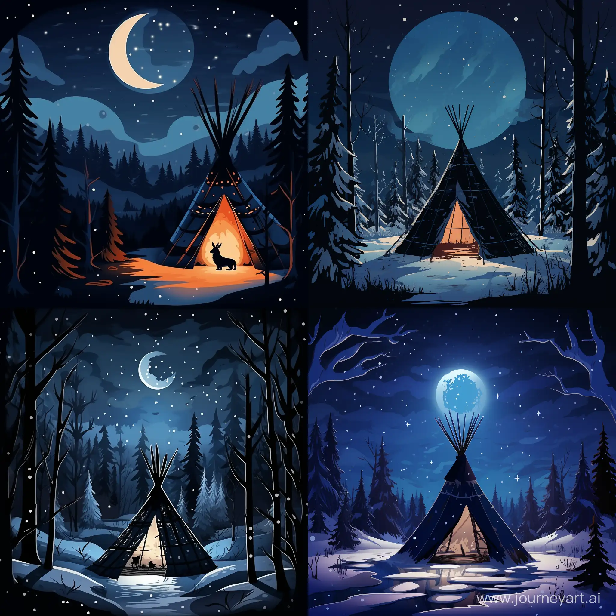 Winter-Night-in-a-StarFilled-Native-American-Teepee