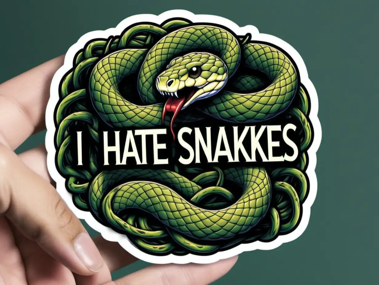 Snakes Haters Sticker Expressive AntiSnake Art for Personalization