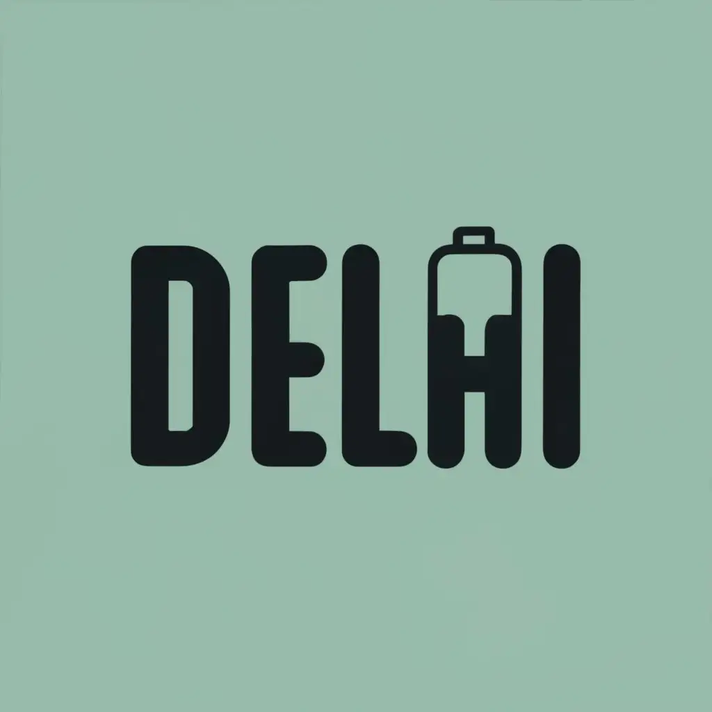 logo, Delhi, with the text "Battery", typography