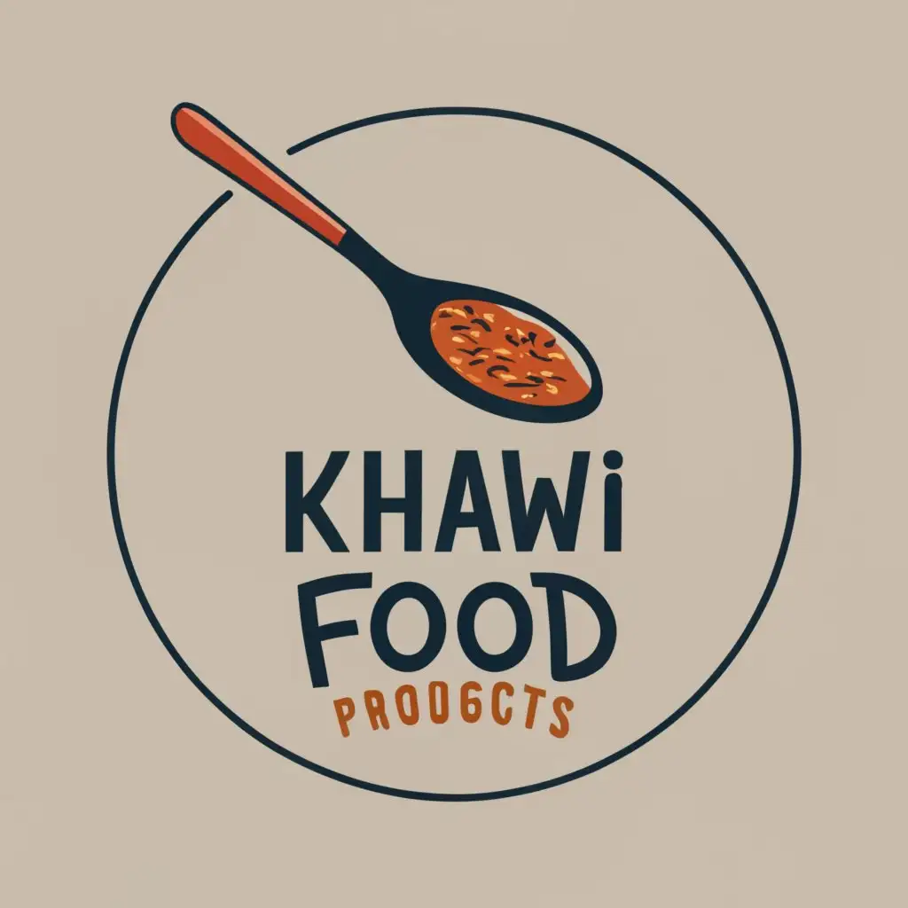 logo, Food related, with the text "KHAWI FOOD PRODUCTS", typography, be used in Restaurant industry