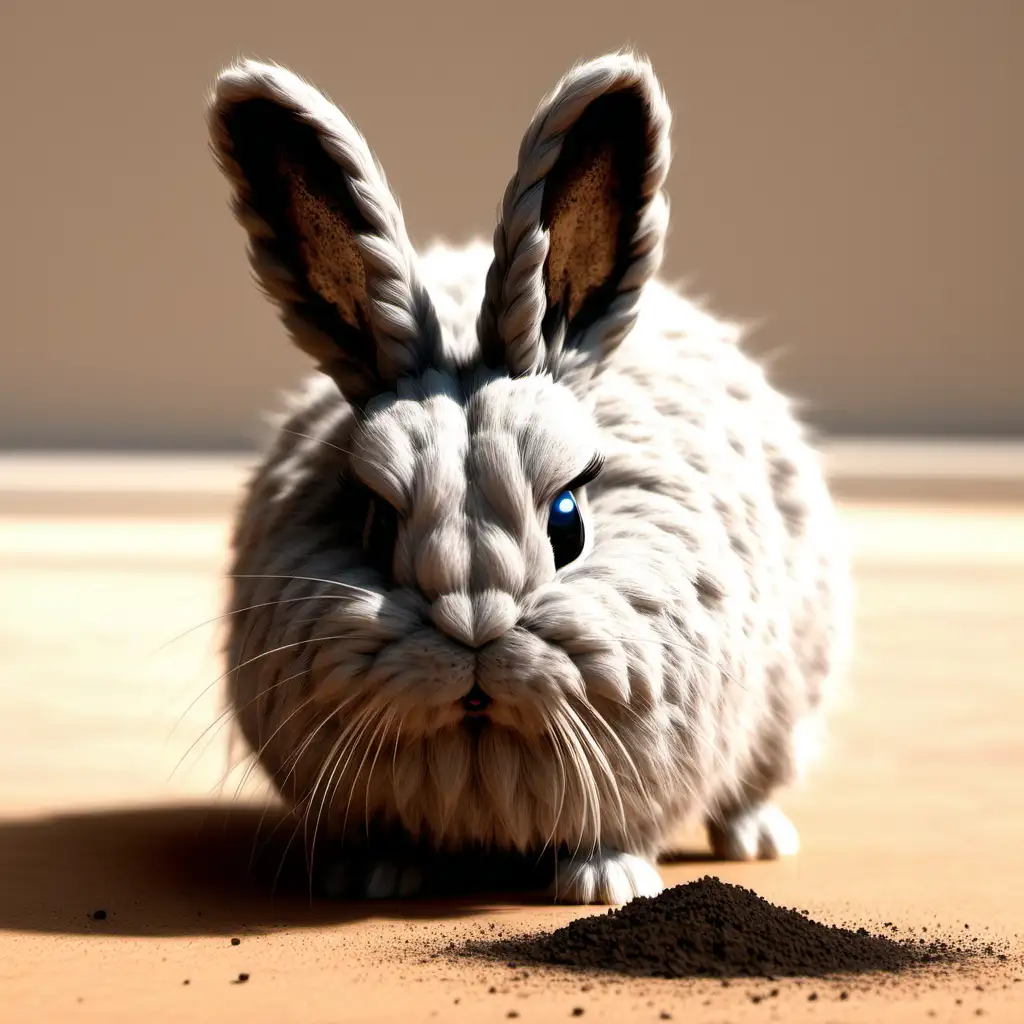 Playful Dust Bunny Illustration for Whimsical Home Decor