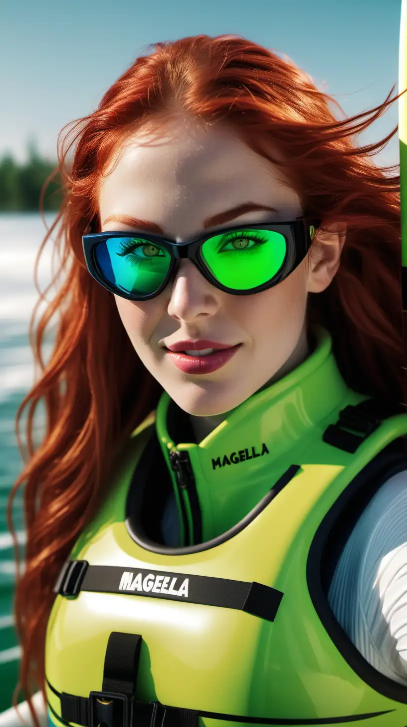 Magella Green 25 RedHaired WaterSkier in Designer Eyeglasses