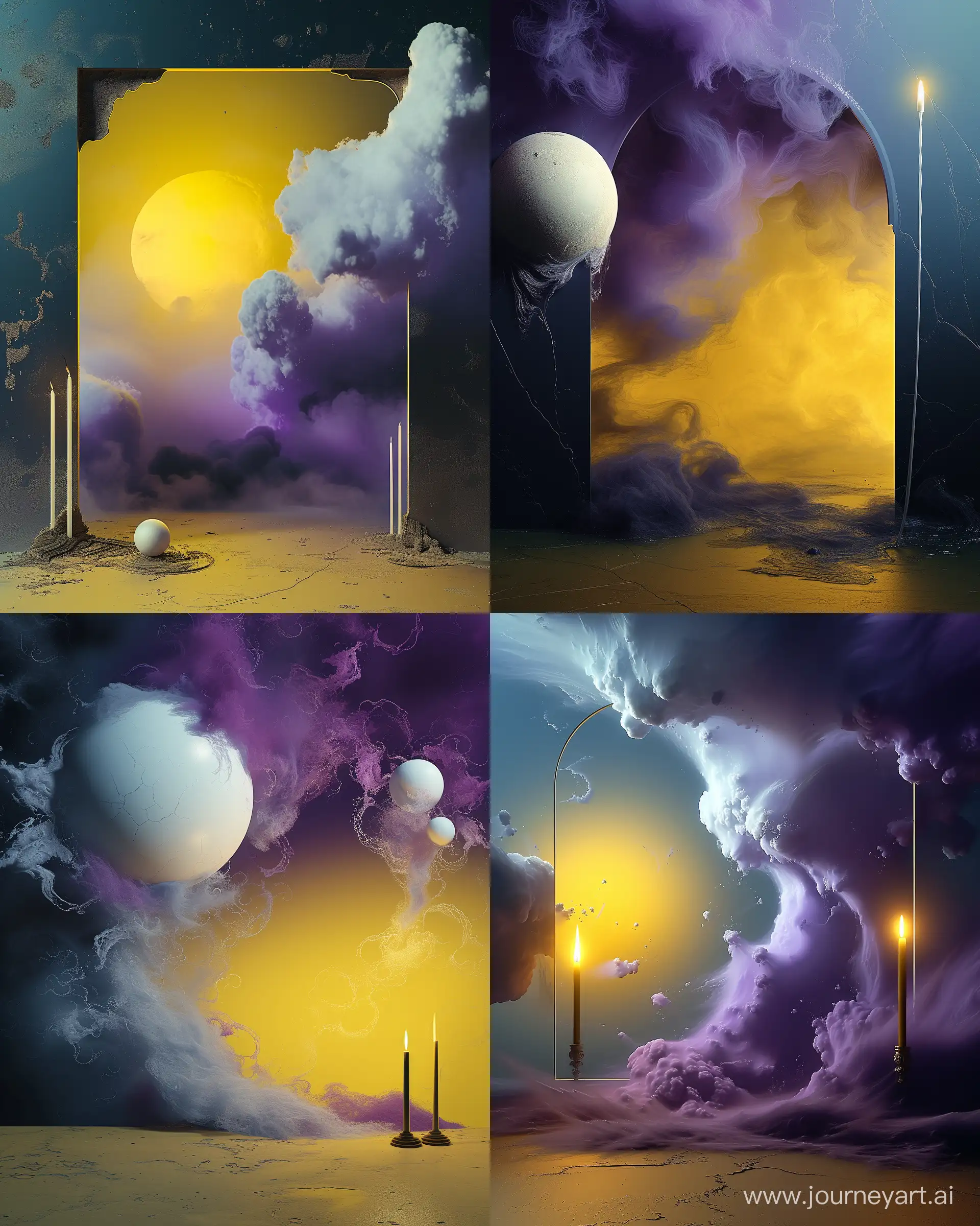 Surreal-Abstract-Sculpture-with-Yellow-and-Purple-Atmosphere