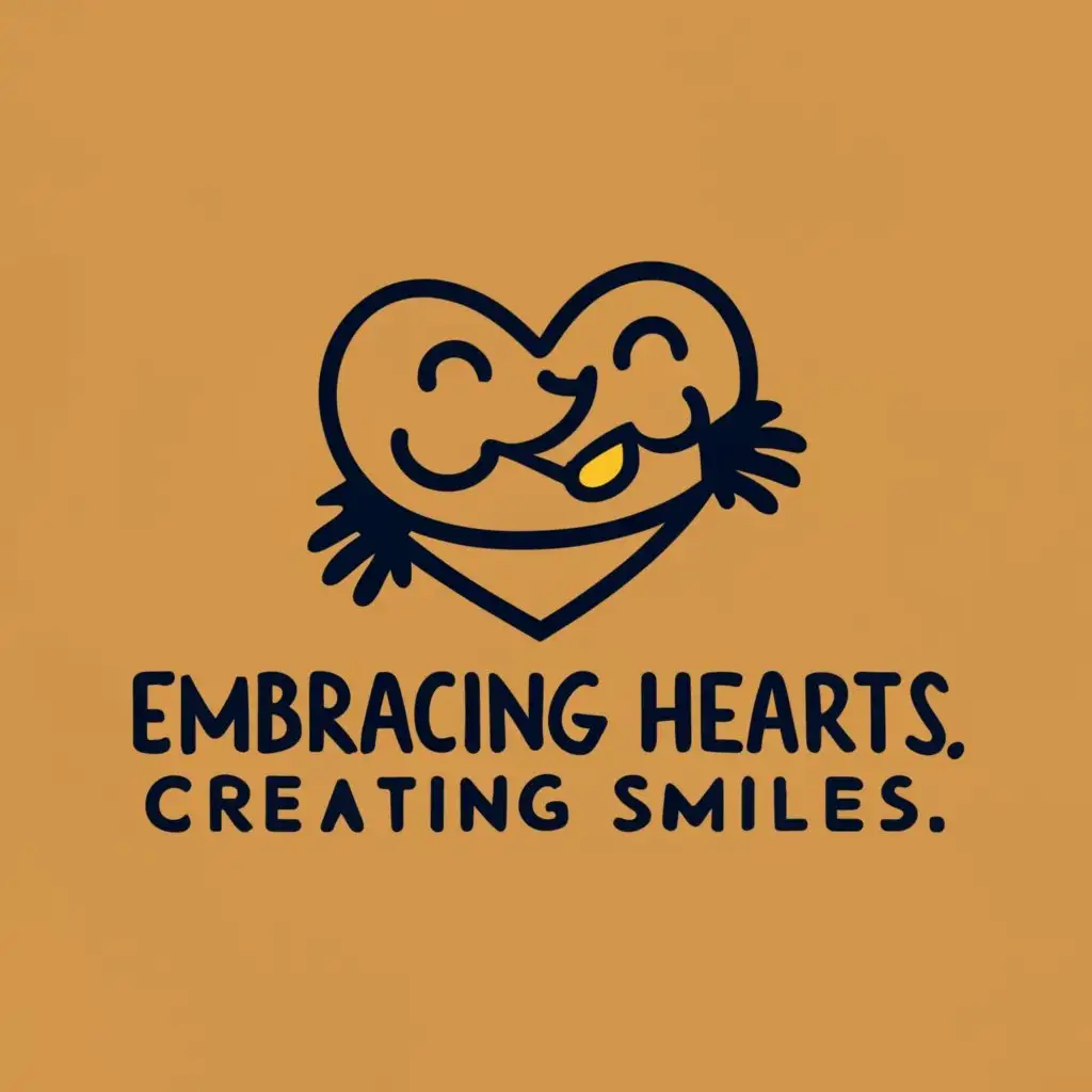 logo, Smile, with the text "Embracing Hearts, Creating Smiles", typography, be used in Entertainment industry