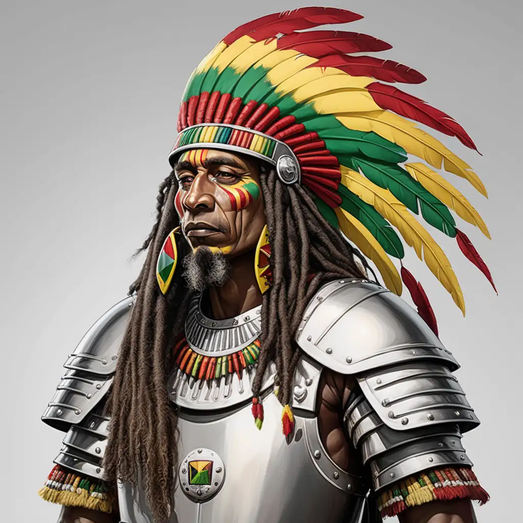 Eclectic Fusion Rastafarian Indian Chief in Knights Armor