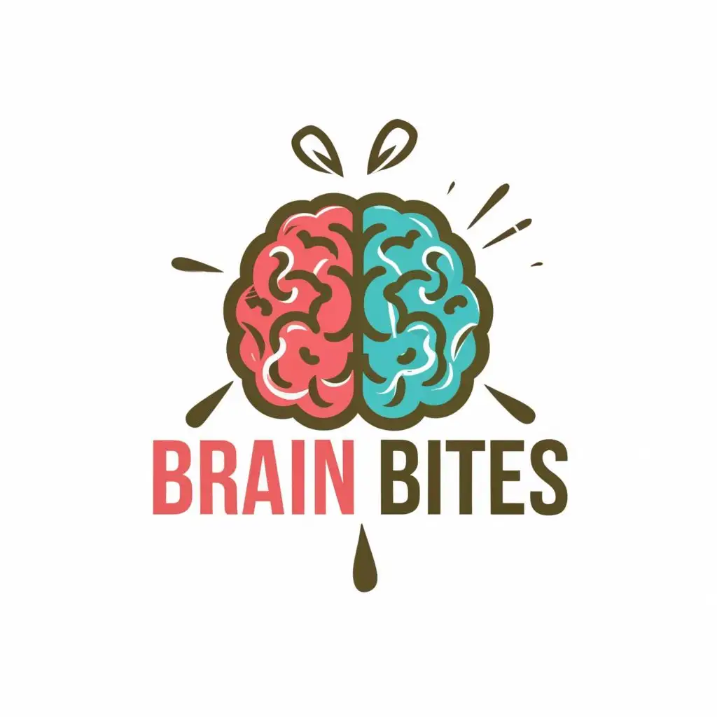 logo, Brain half bitten, with the text "Brain Bites", typography, be used in Travel industry