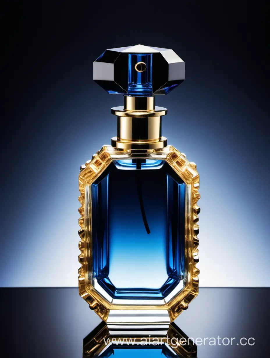 Elegant-Blue-Black-and-Gold-Crystal-Perfume-Bottle