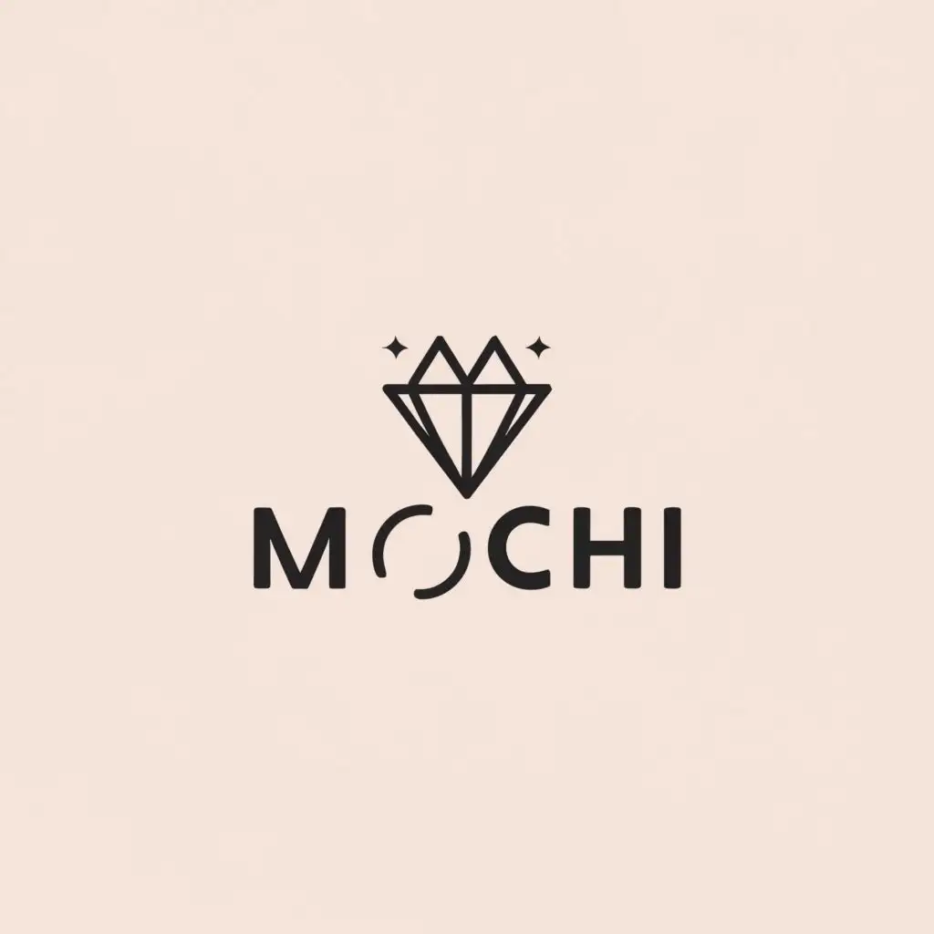a logo design,with the text "mochi", main symbol:diamond,Minimalistic,clear background