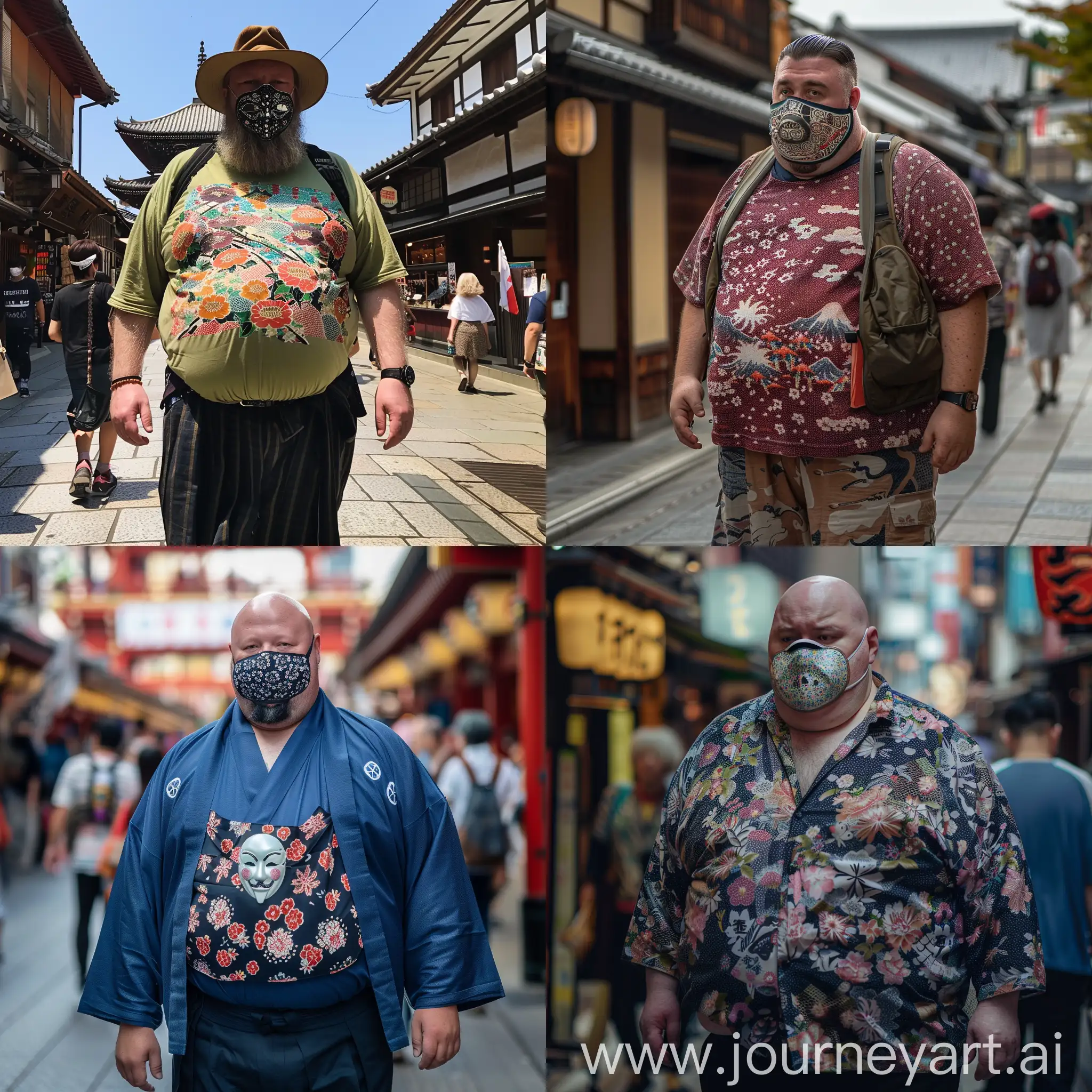Fat English guy in Japan with a mask