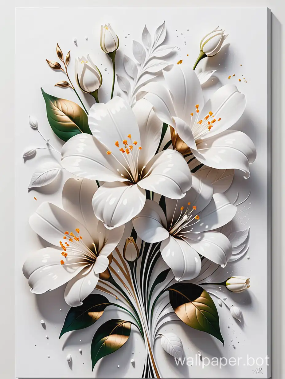 Noble-White-Floral-Abstract-Art-on-Canvas-ArtThemed-34-Composition