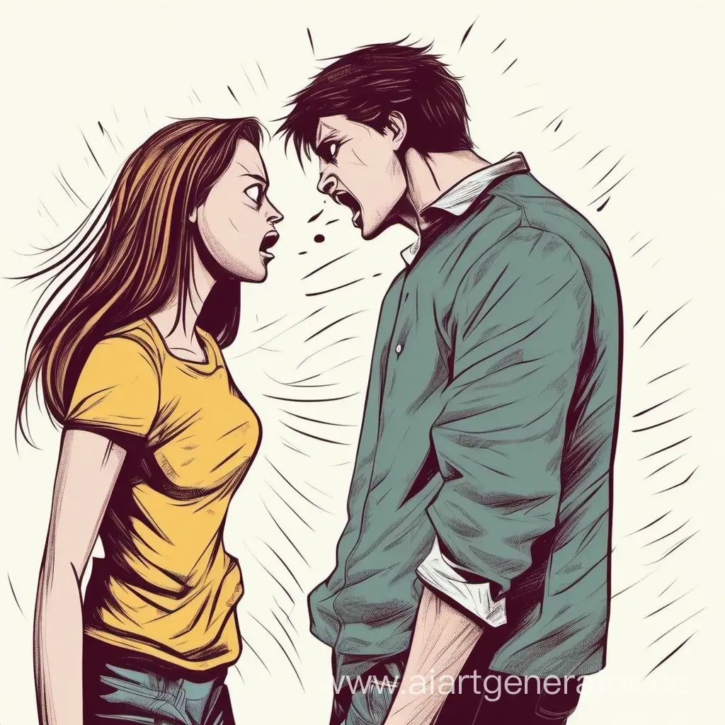 Confrontation-in-a-Troubled-Relationship-Couples-Argument-Illustration