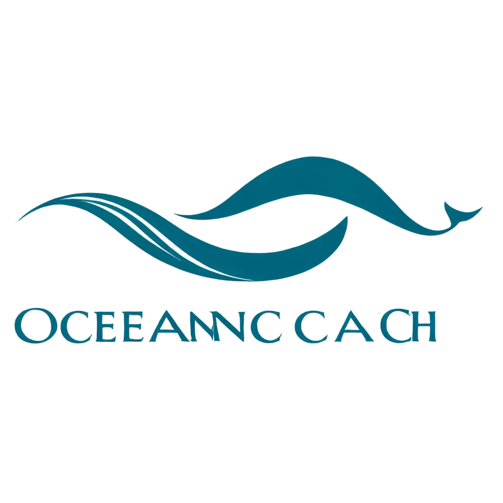 Create a logo for the seafood business features an elegant wave design in shades of blue and teal, symbolizing the ocean and freshness. A stylized fish silhouette is integrated into the wave, representing the core focus on seafood. The company name "Oceanic Catch" is written in a clean, modern font below the wave, emphasizing quality and expertise in seafood products. The overall design exudes a sense of freshness, sustainability, and a connection to the sea, making it memorable and appealing to seafood enthusiasts.