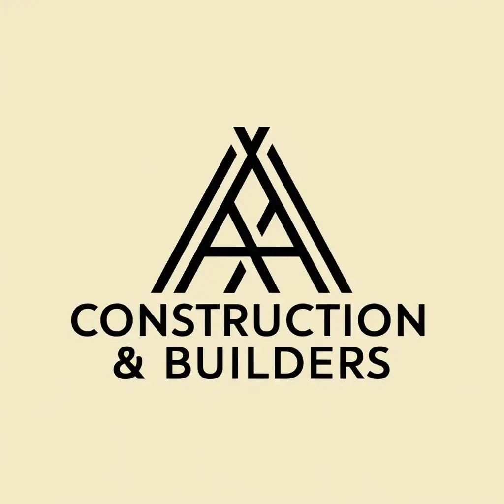 logo, construction site, with the text "aa construction & builders", typography, be used in Construction industry