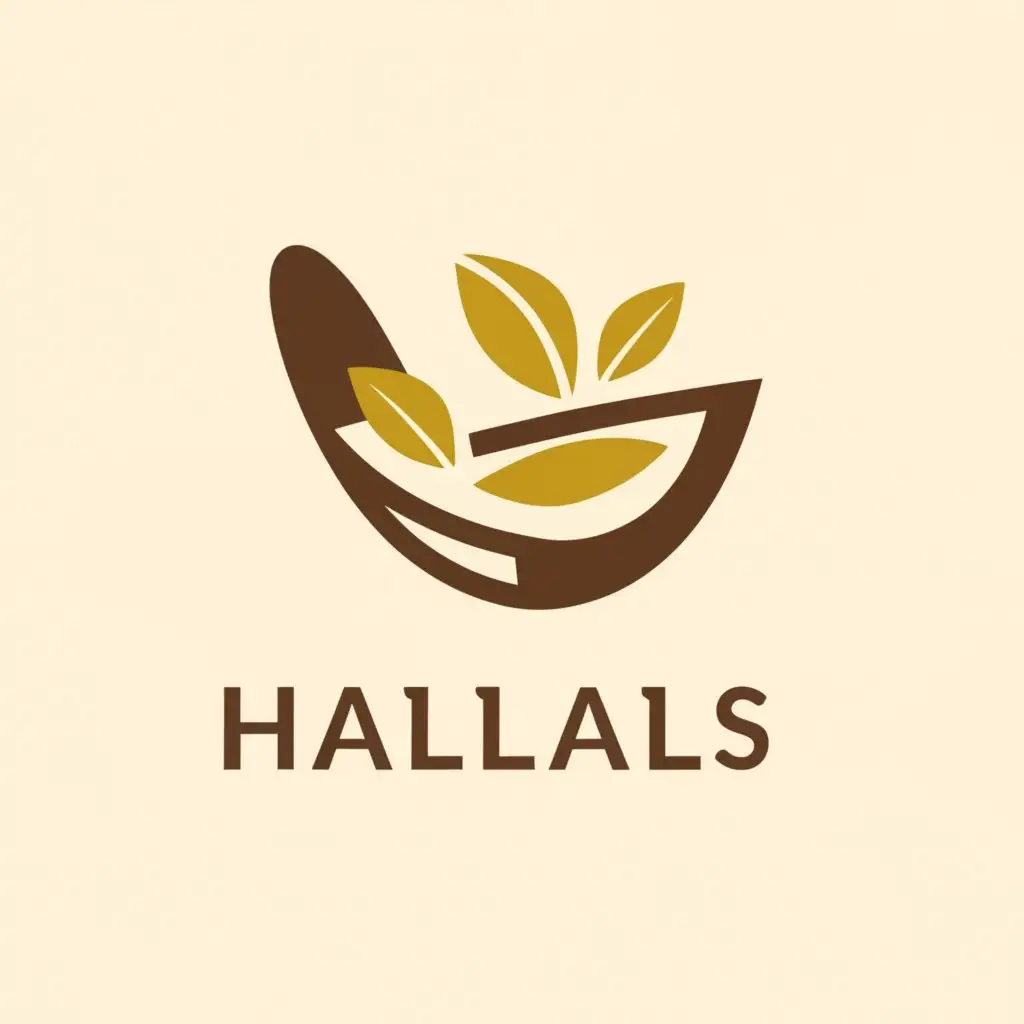 a logo design,with the text "Halals", main symbol:A picture of a ribbon made from natural materials, such as leaves or branches, encircling a small bowl containing snacks. This ribbon symbolizes the concept of edible packaging, while the snack bowl indicates food products. Surrounding the logo is the text “Edible Packaging Snack Bites” in clean and modern letters, giving a professional and innovative impression.,Moderate,be used in Entertainment industry,clear background