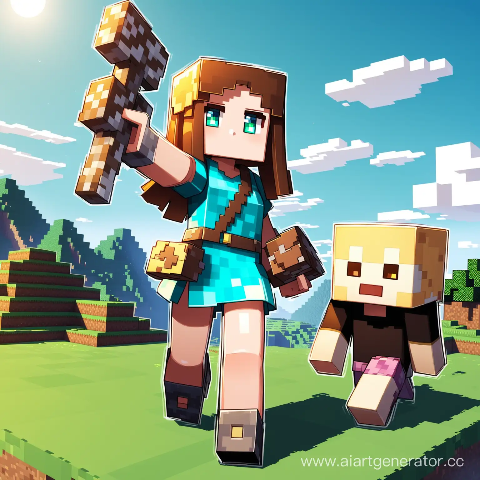 Ancient Technologies Inspired Minecraft Anime Girl | AI Art Generator