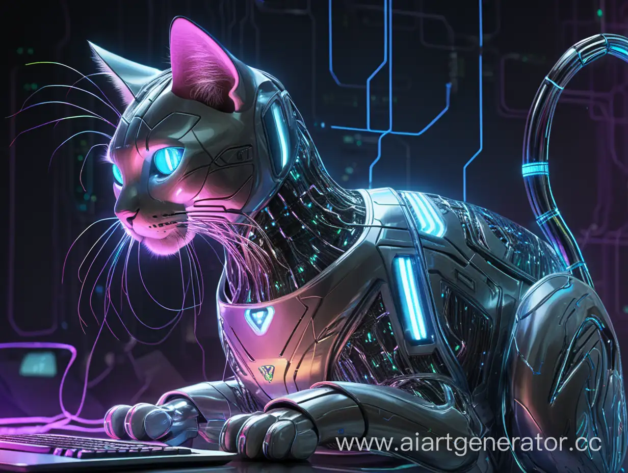 Futuristic-CyberCat-with-Neon-Glowing-Eyes