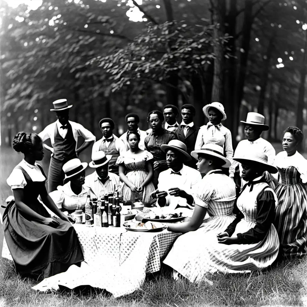 African American Picnic Gathering in 1870