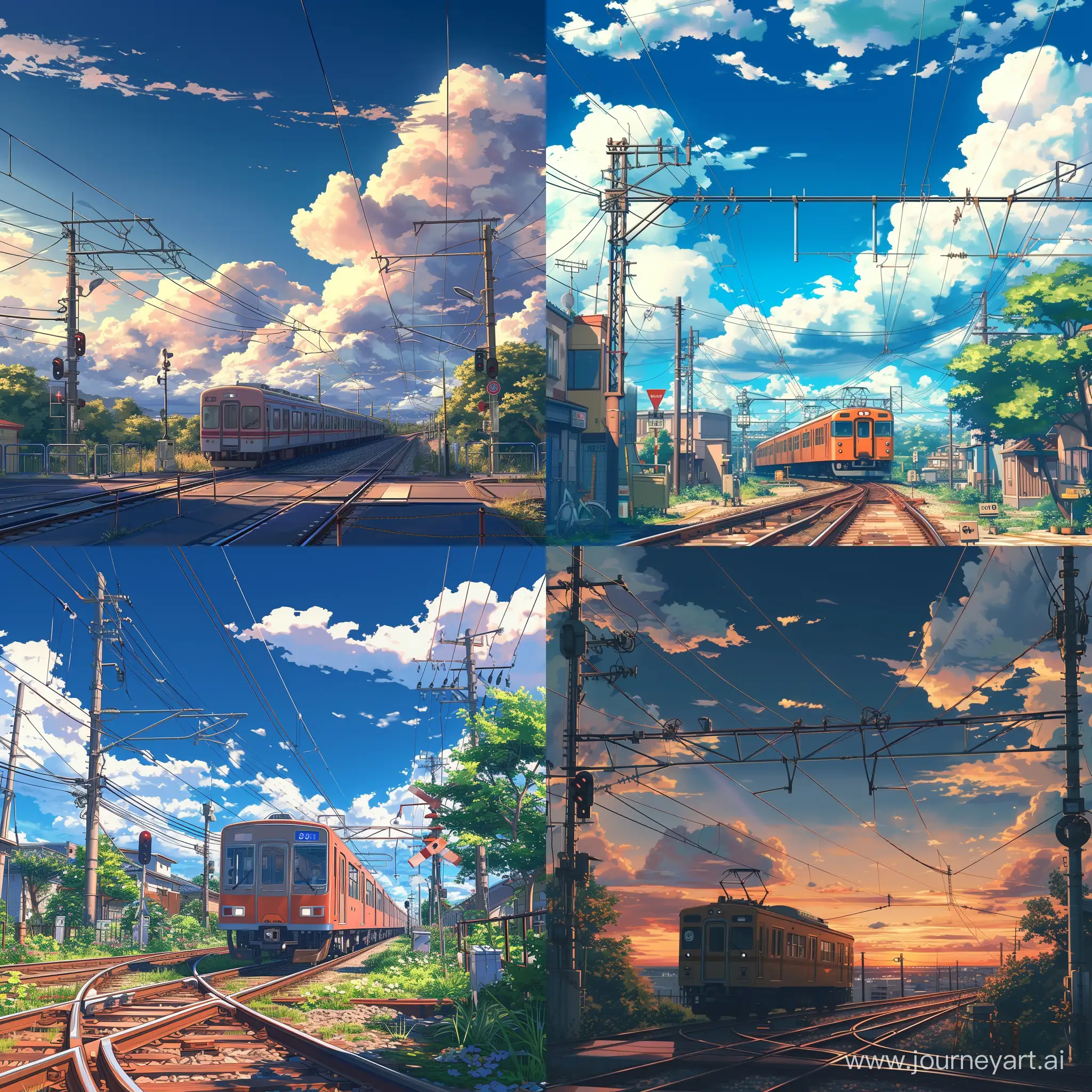 Tranquil-Anime-Train-Crossing-Sky-Track-Exquisite-4K-Wallpaper