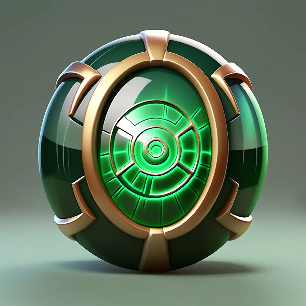 Marvel Dark Green Infinity Stone Emoji on Clear Background