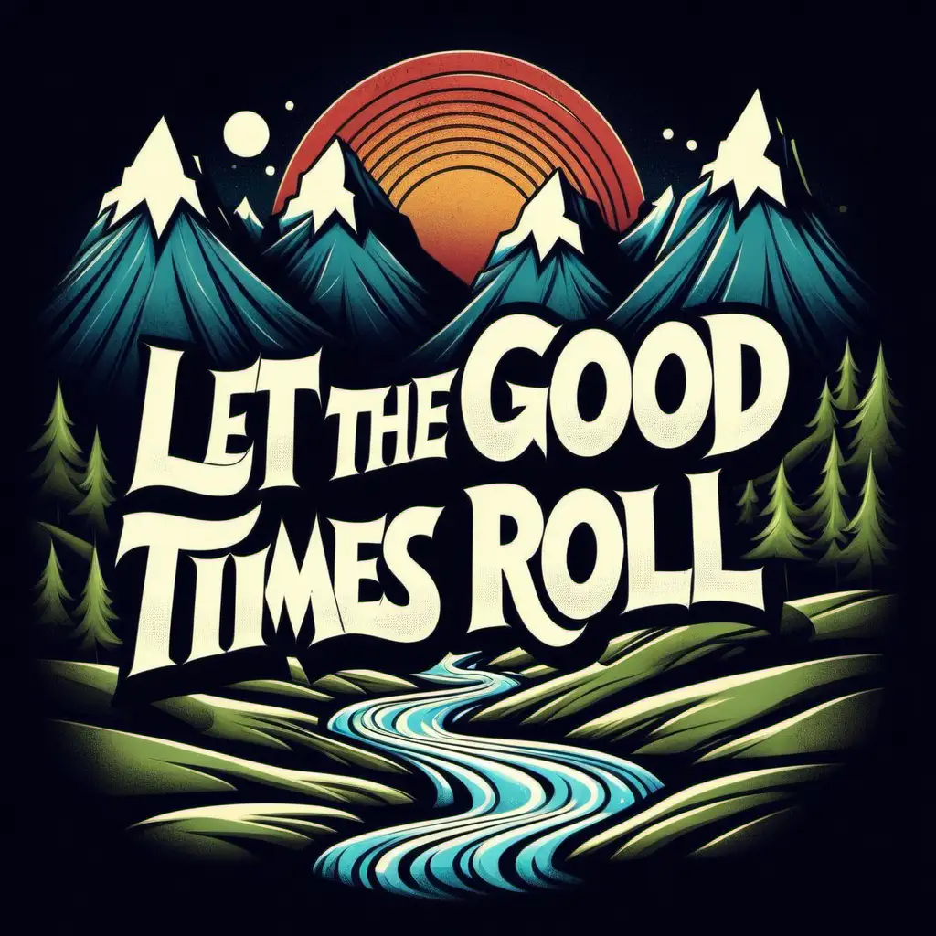 Groovy Typography Let the Good Times Roll in the Mountains
