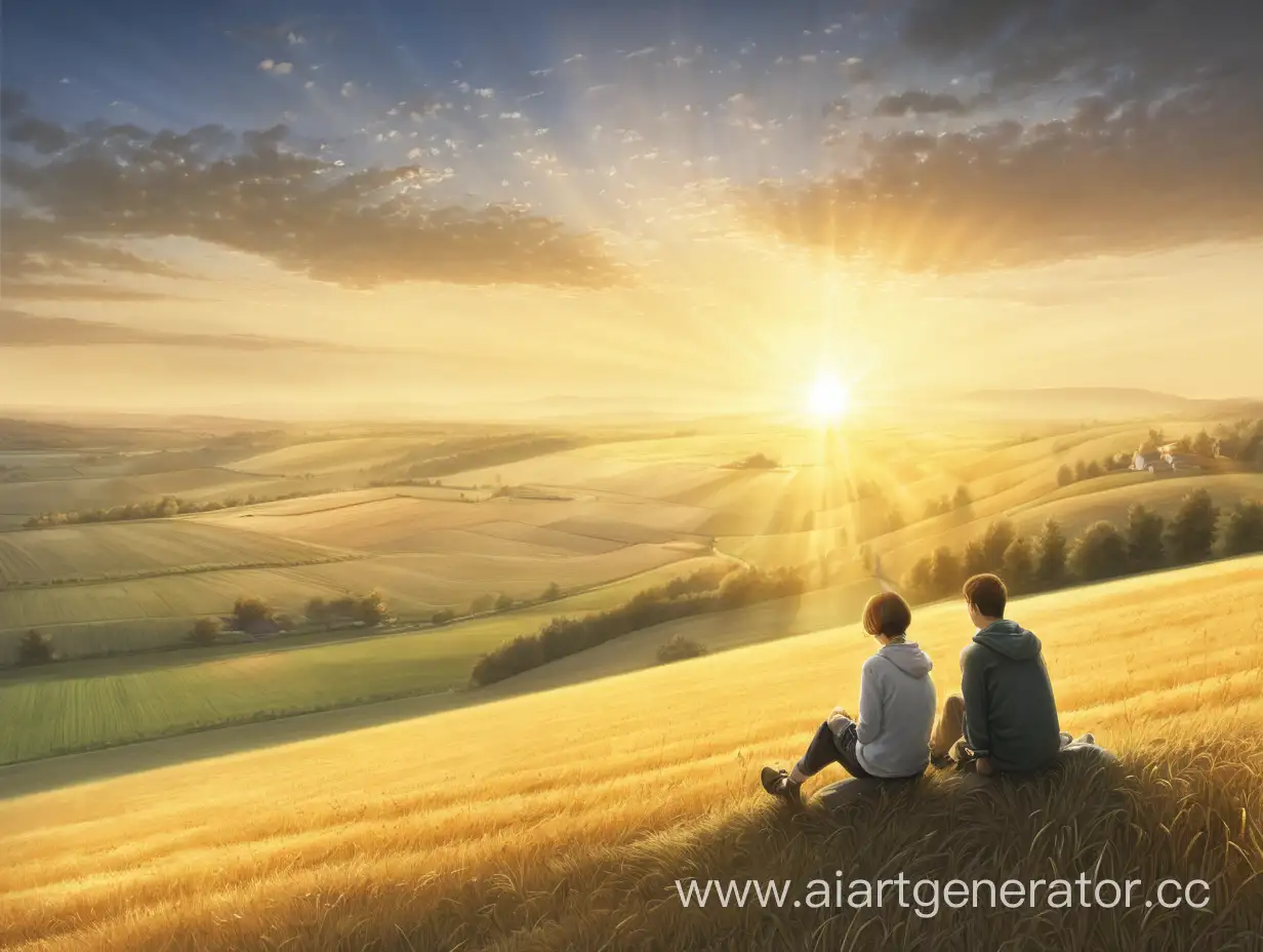 Tranquil-Sunset-Two-People-Enjoying-Serene-Landscape