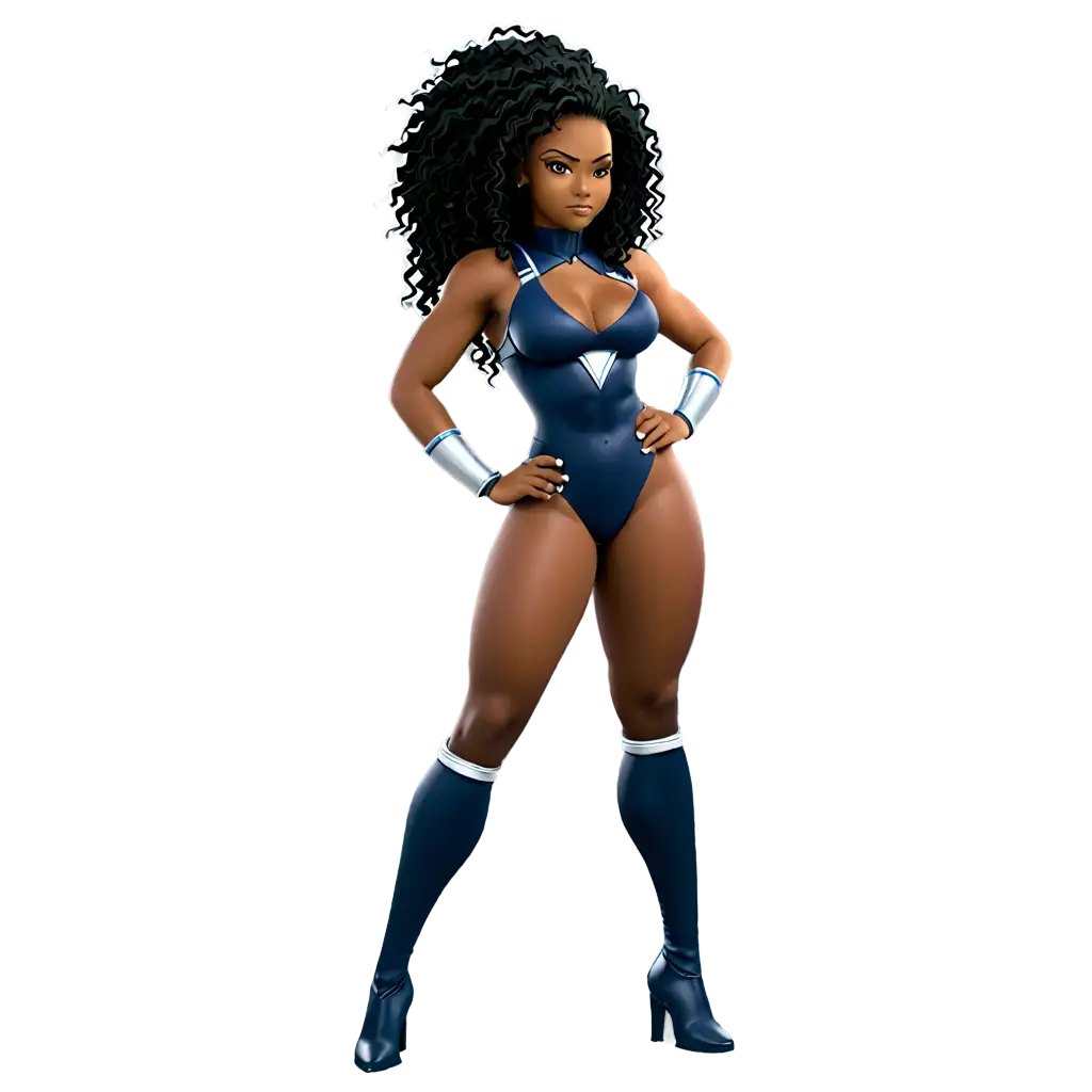 a black sexy waifu in the style of a super Saiyan black woman