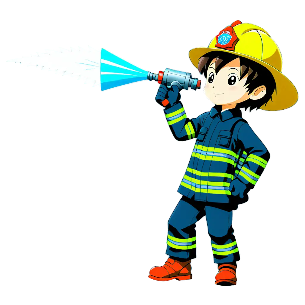 Firefighter-Kid-Anime-Holding-Nozzle-PNG-Image-Heroic-Illustration-of-a-Young-Firefighter-in-Action