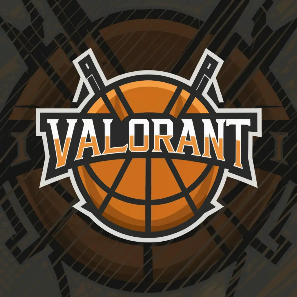 a logo design,with the text "VALORANT", main symbol:BASKETBALL,Moderate,be used in Sports Fitness industry,clear background