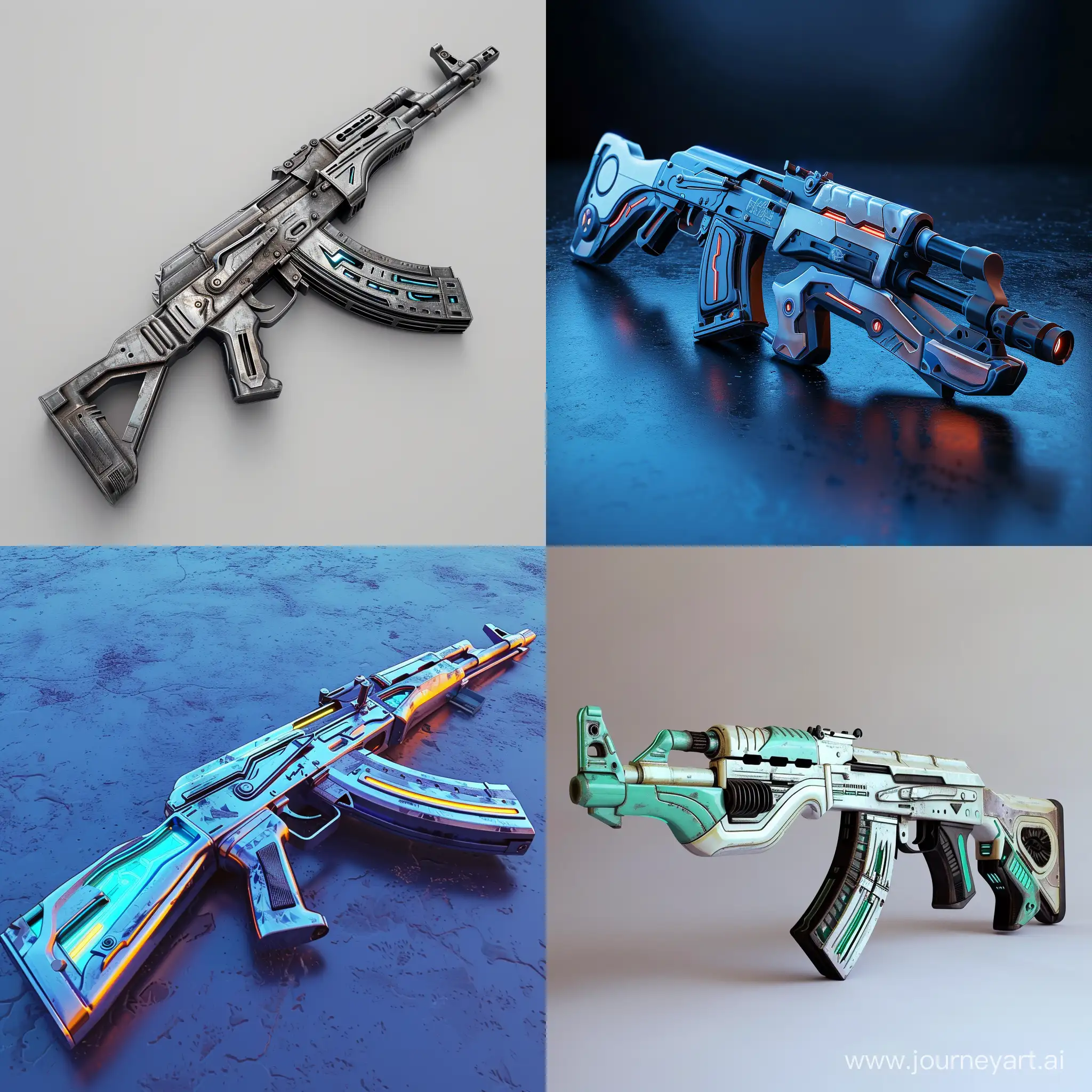 Futuristic AK-47, in futuristic style