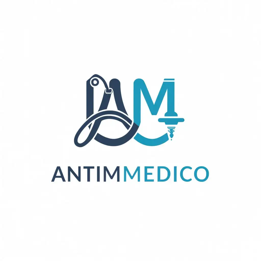 a logo design,with the text "Antim Medicos", main symbol:A M, be used in Medical Dental industry