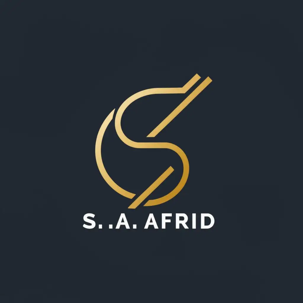 logo, S A Afridi, with the text "S A Afridi", typography