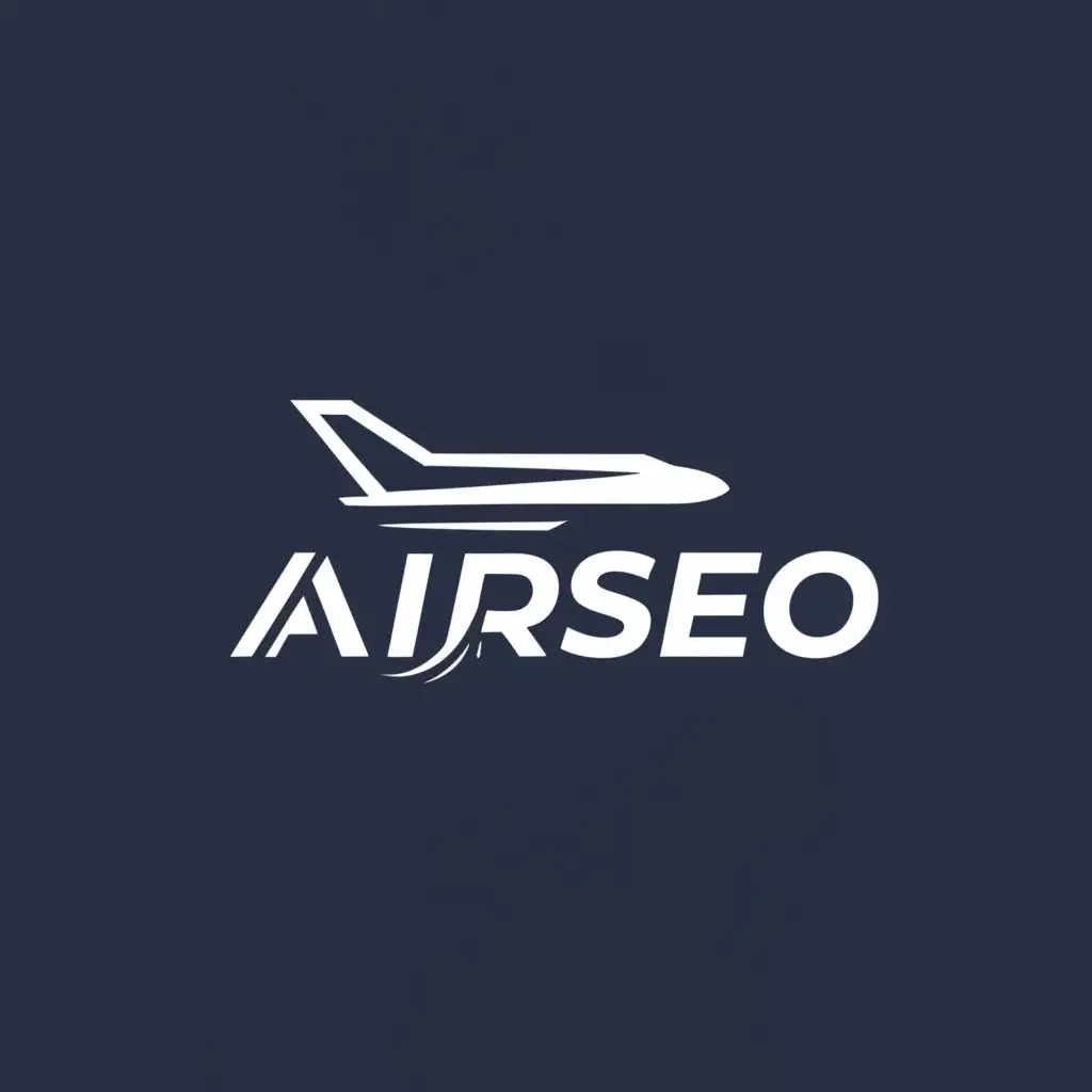 a logo design,with the text 'AirSEO', main symbol:Plane,Minimalistic,be used in Technology industry,clear background