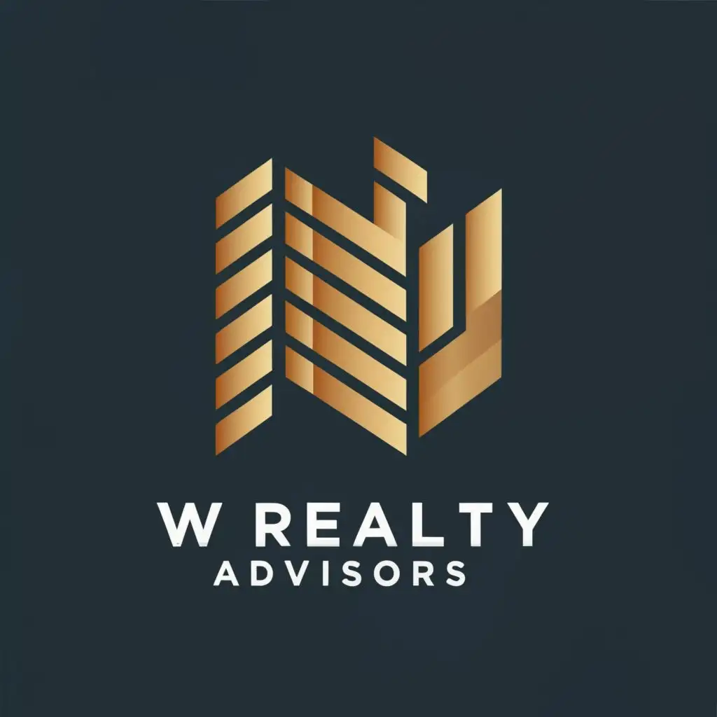 logo, 2-d, strong, prestigious, professional, calming, lines, properties, with the text "W Realty Advisors", typography, be used in Real Estate industry
