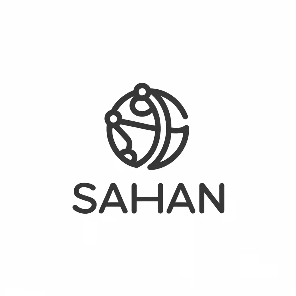 a logo design,with the text "SAHAN", main symbol:TRANSPORTATION, MAP, ROUTES,Minimalistic,be used in Travel industry,clear background