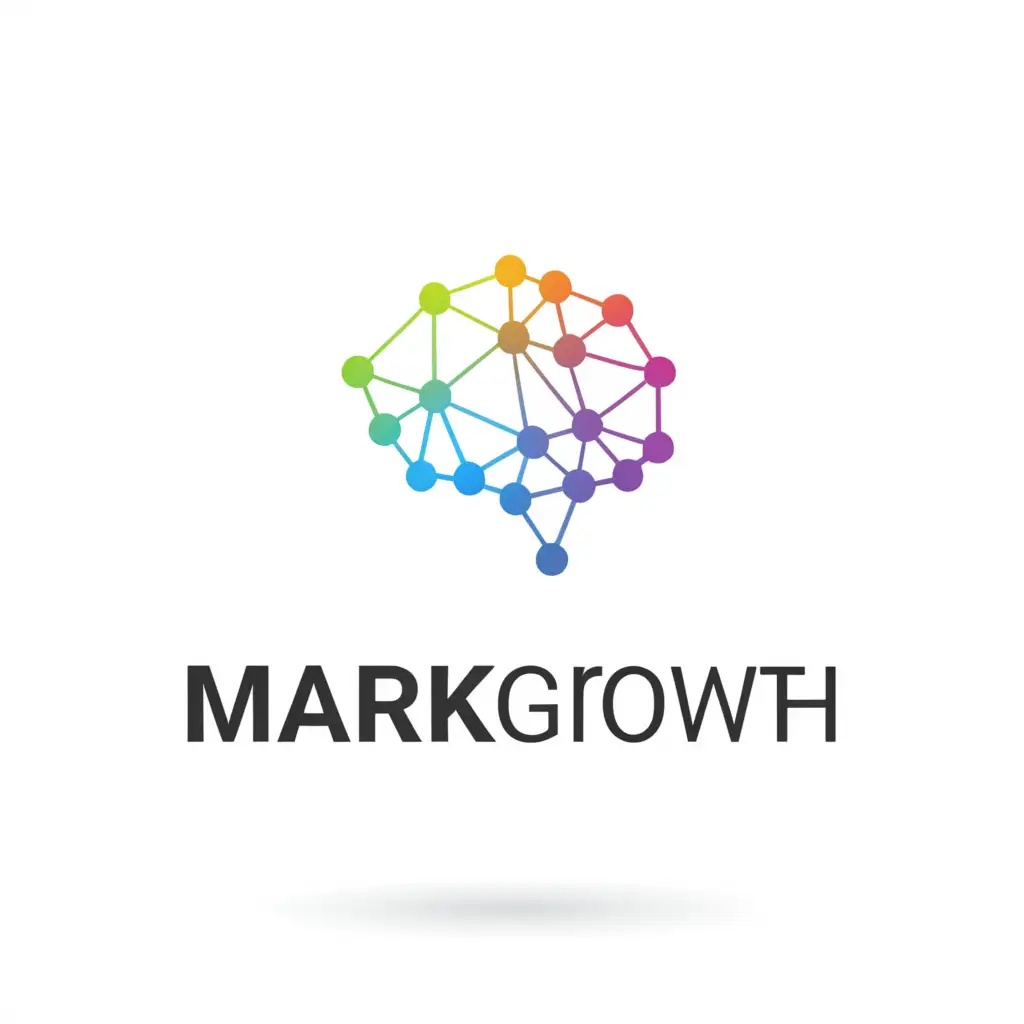 a logo design,with the text "MARKGROWTH", main symbol:BRAIN,Minimalistic,clear background