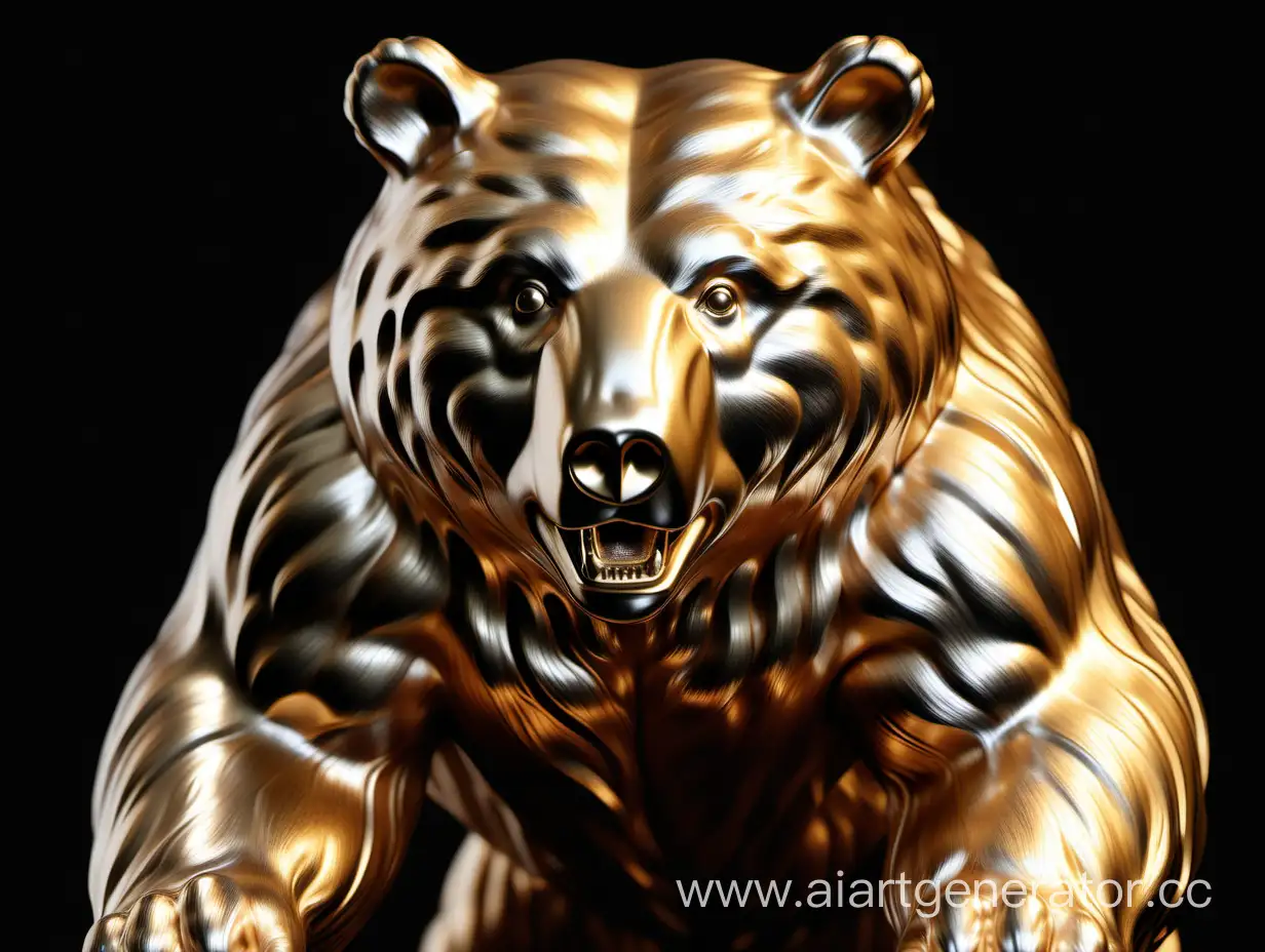 Bold-Bear-in-Golden-Metallic-Gleam-on-Black-Background