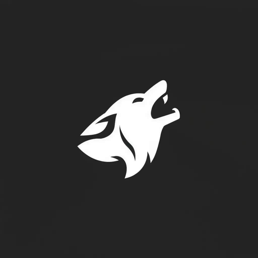 a logo design,with the text "vectorel wolf head logo from right side, howling wolf", main symbol:wolf head,Minimalistic,clear background