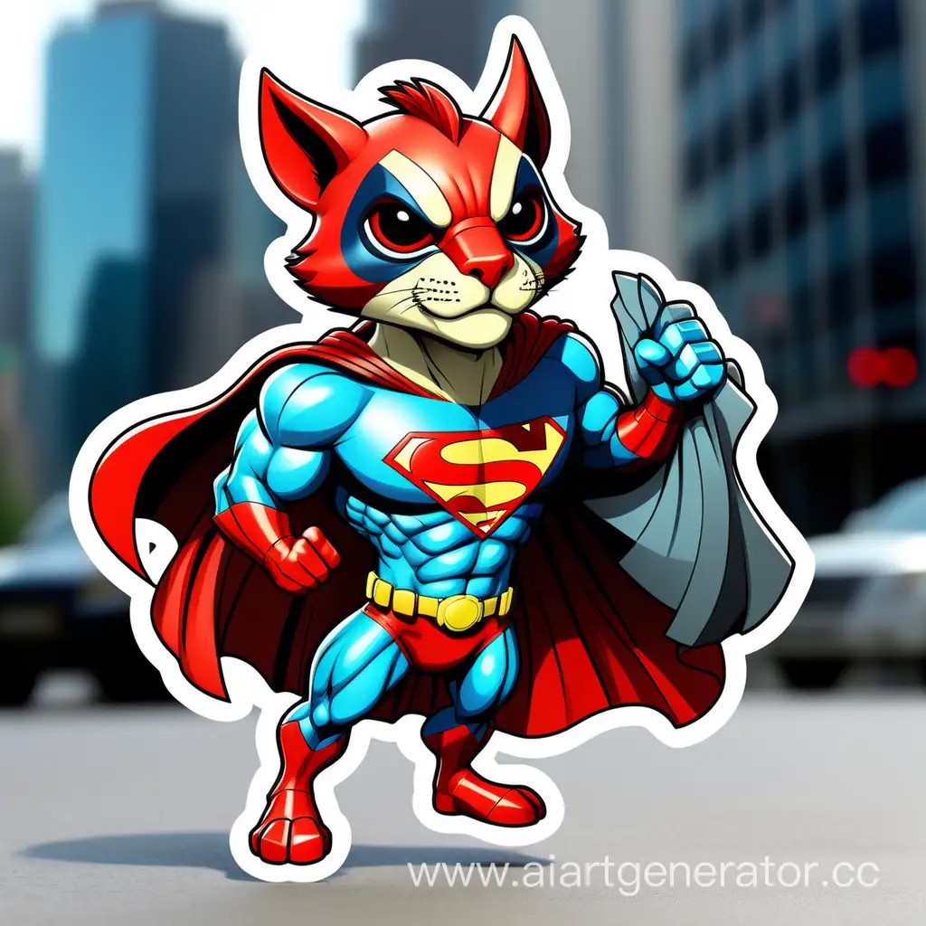 Create a unique sticker design featuring a super hero animal with an incredible style