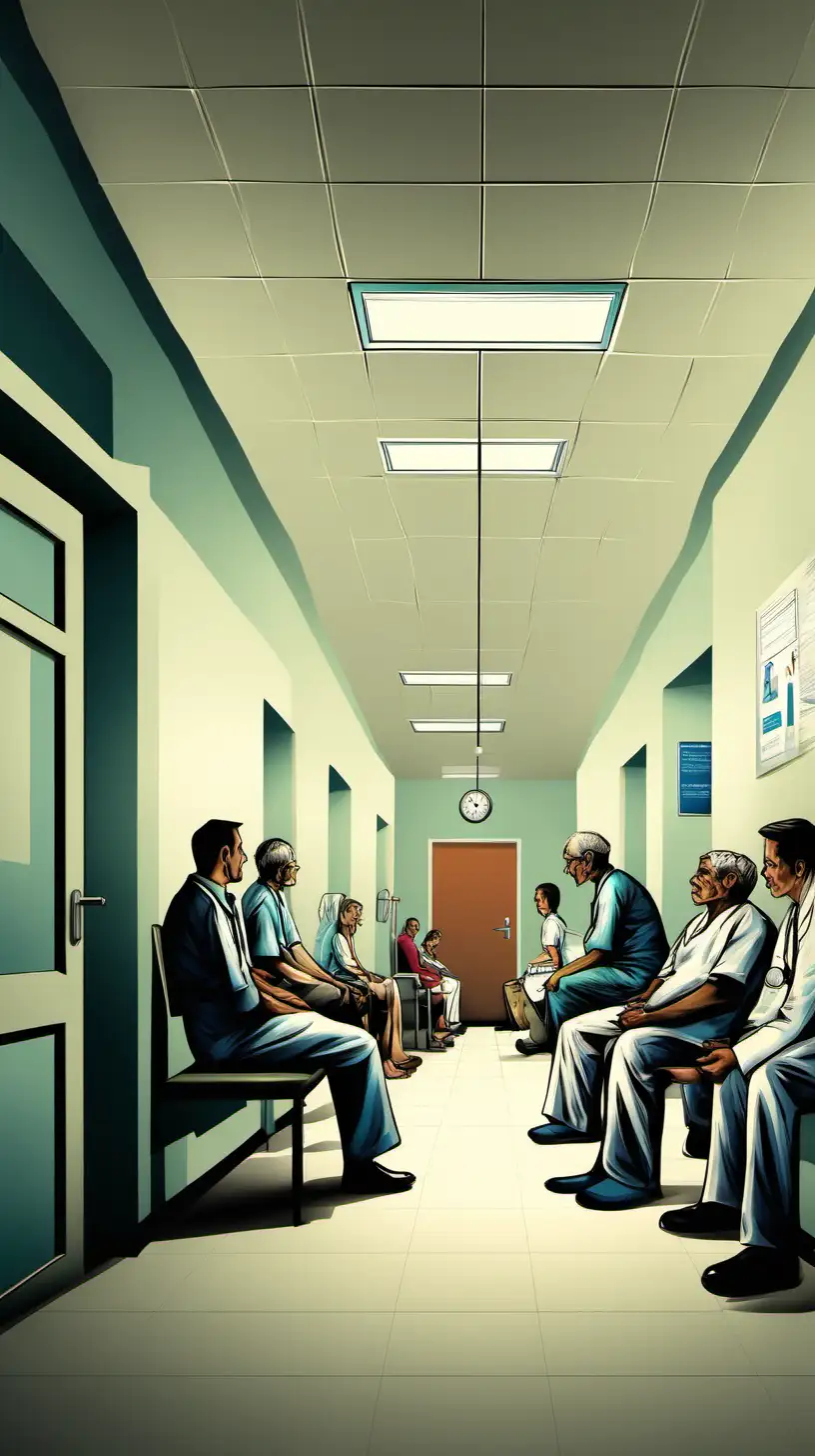 Diverse Patients Waiting in a Modern Medical Clinic