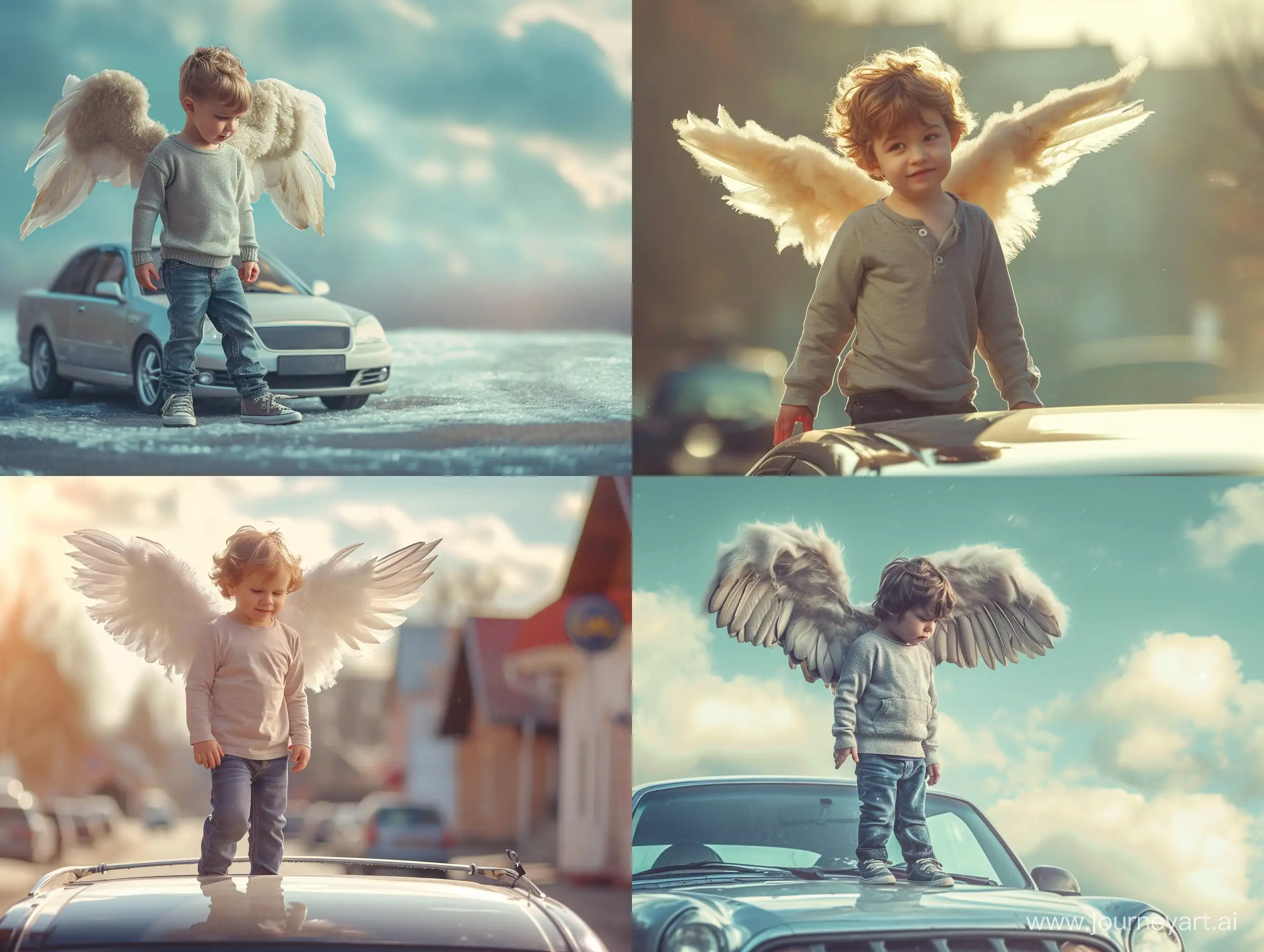 Enchanting-Winged-Boy-on-Car