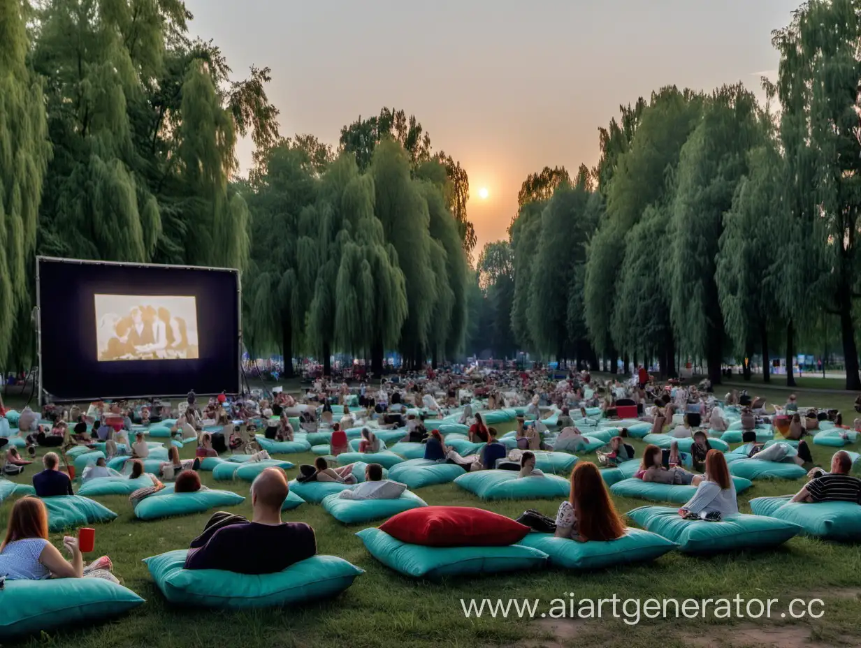 Relaxing-Openair-Cinema-Experience-on-Bean-Bags-in-Pavlovsky-Park-Yaroslavl