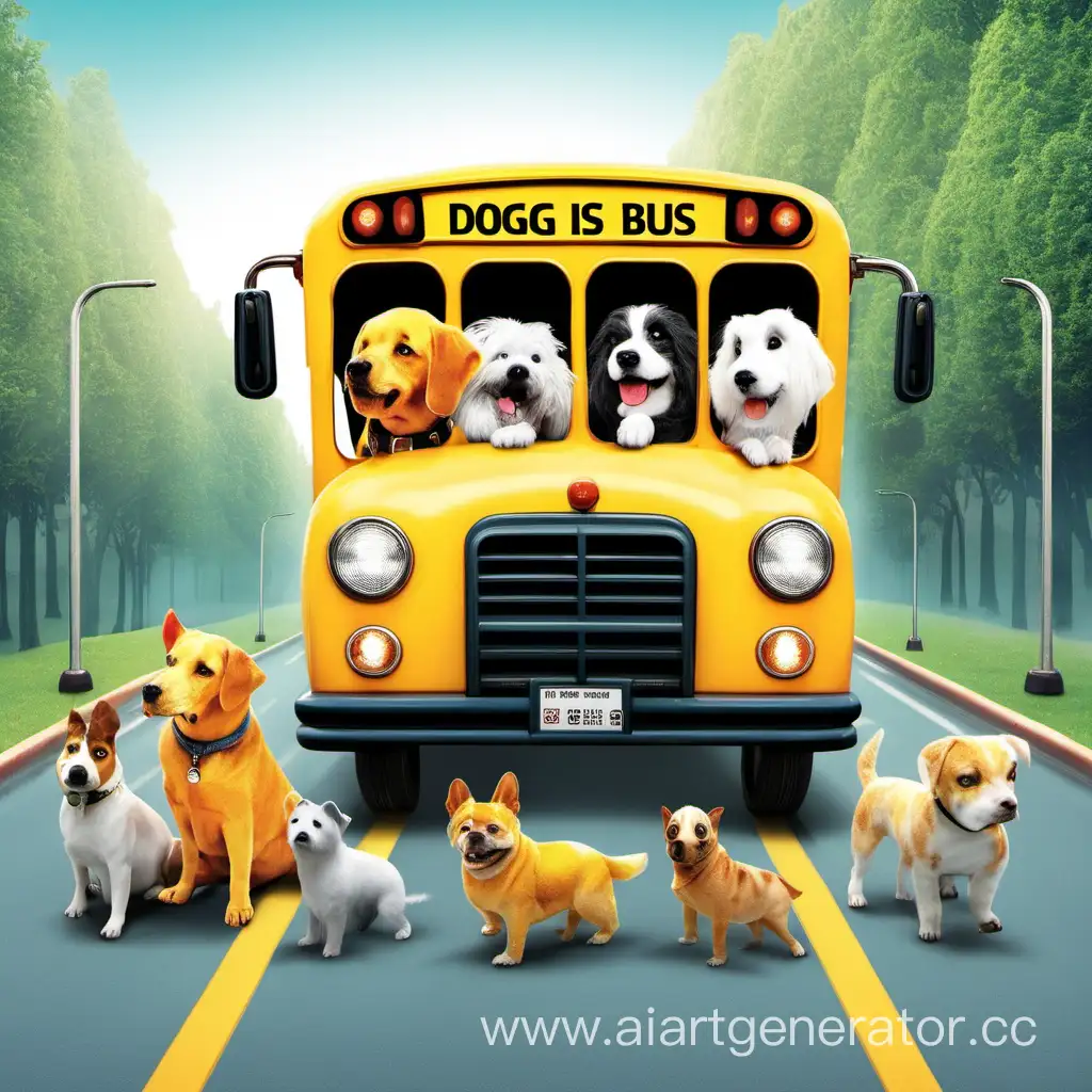 Собака едет на автобусе с друзьями