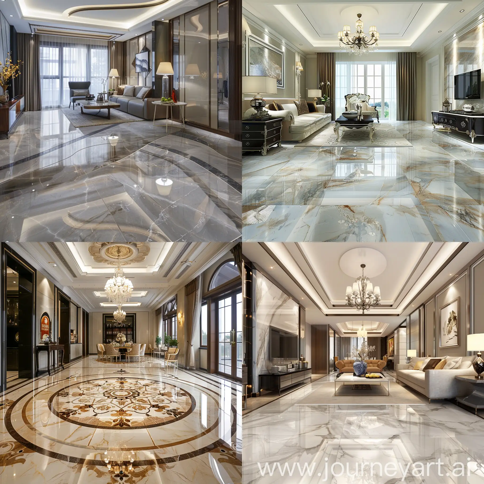 Elegant-Water-Jet-Processed-Marble-Flooring-Decoration-in-Reception-Room