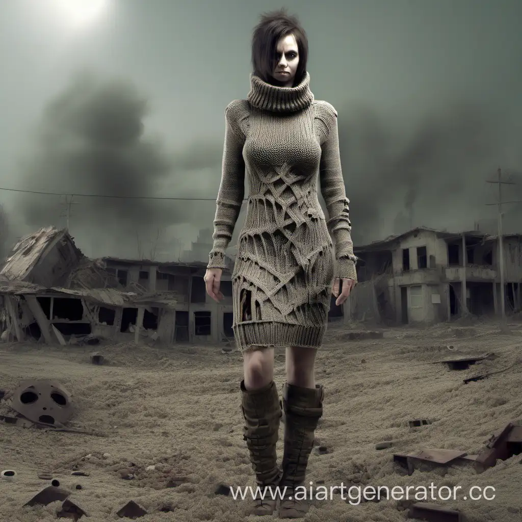 Fashionable-Knitted-Dresses-in-a-PostApocalyptic-Setting
