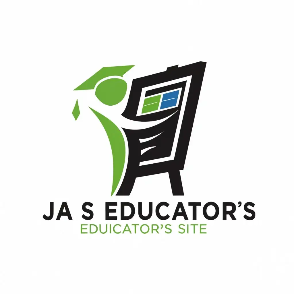 a logo design,with the text "JA Educator's Site", main symbol:Teacher,Moderate,be used in Education industry,clear background