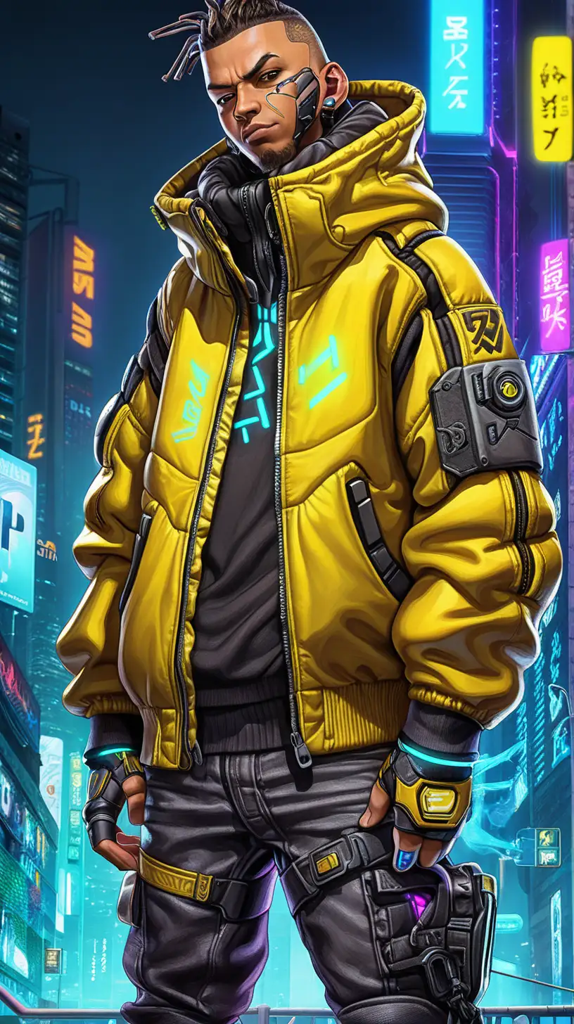 Cyberpunk: Edgerunners, main character, yellow jacket, ANIME STYLE