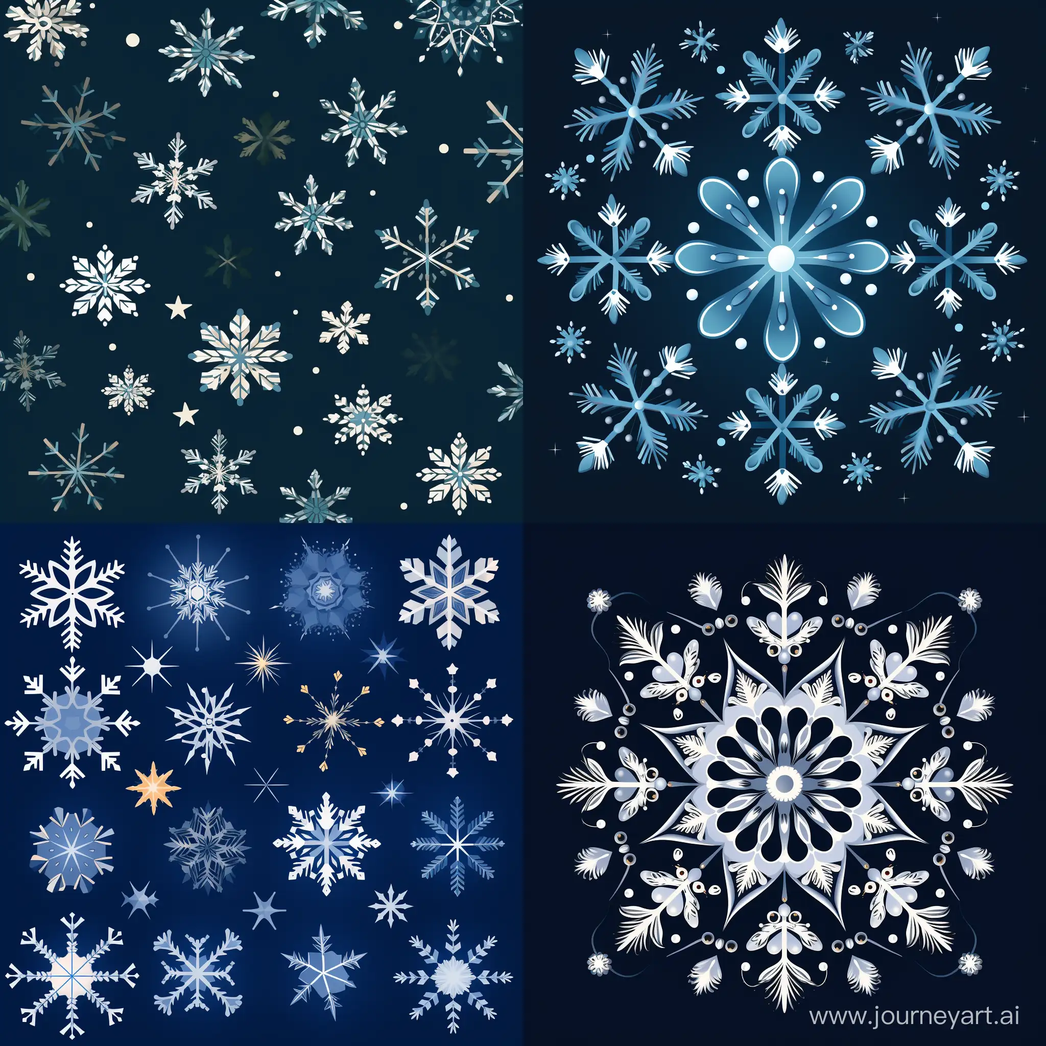 Elegant-Vector-Style-Snowflakes-Art